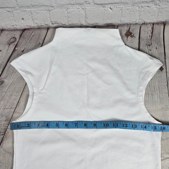 J. Crew Fitted mockneck tank top in stretch cotton blend White S BY373 - Picture 7 of 8